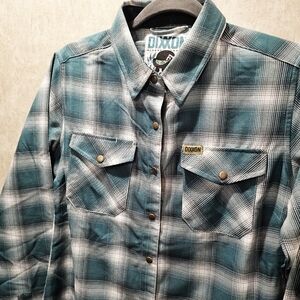Dixxon Russell Teal Plaid Flannel Shirt NWOT